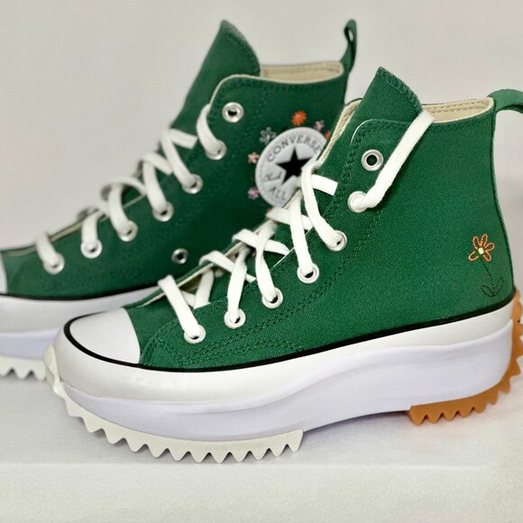 NEW | Converse Run Star Hike Platform Size 6.5 Women Green Canvas High Top - Picture 6 of 16